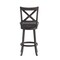 Flash Furniture Felicity Wood Crossback Swivel Bar Height Barstool w/Padded Black LeatherSoft Seat, Gry Wsh Walnut ES-UN1-29-GY-GG - alternate 9